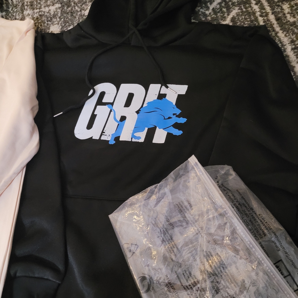 Black Hoodie with Blue Graphic